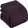 7 PC Bed-in-A-Beg Set Oversized King-Purple 100% Egyptian Cotton Lightweight Bedding Set Includes 1 Fitted, 1 Flat, 4 Pillow Case with 1 Baffle Box Stitched Comforter Fits Up to 15 Deep Pocket view 2
