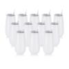 12 Pack Unbreakable Stemless Insulated Flute Tumblers, 6 Oz - Double Insulated Champagne Glasses for Friends Birthday Christmas Wedding (White) view 1