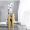 WXYZ Umbrella Stand Rack Golden Metal Umbrella Stand, Umbrella Bucket with 4 Hooks, Suitable for Home Office Hotel 20x45cm view 2