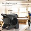 Lasko High Velocity Pivoting Blower Fans for Cooling, Ventilating and Drying, 2 AC Outlets, Circuit Breaker, 3 Speeds, Black view 3