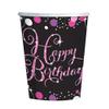 amscan 9900573-66 - Pink Celebration Happy Birthday Paper Party Cups - 8 Pack view 1