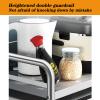 2 Layer Microwave Oven Rack, 304 Stainless Steel Kitchen Baker's Utility Shelf Counter Toaster Storage Stand Horizontal Office Printer Work Station Racks view 4