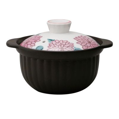 7223-0710 Rice Earthenware Pot, 2 Cups, Direct Fire, Microwave Compatible, Approx. 7.9 inches (20 cm), Thermatec Floral Pattern, Pion