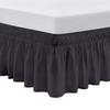 SGI Bedding 12 inch Drop Wraparound Bed Skirt Twin Size - No Lifting Required, Adjustable Easy Fit Elastic Strap, Classic Gathered Styling Dust Ruffle, Fade Resistant - Dark Grey view 1
