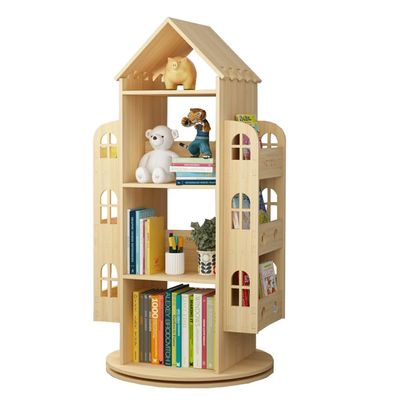Bookcases Solid Wood Children's Bookshelf Pupils' Toy Storage Rack Children's Picture Book Rack rotatable Multi-Layer