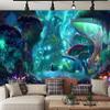 Aidatain Mysterious Mushroom Jungle Tapestry Extra Large 108" 90" Fantasy Firefly Tree Fairytale Game Landscape Aesthetics Wall Hanging Art Flannel Tapestries for Man Bedroom Living Room GTWHAT1264 view 4