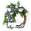 ACEVER 11.8-inch Christmas Wreath Floral with Truck, Vine and Bowknot for Home Front Door Room Garden Lintel Door Decoration view 1