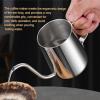 350ml Small Coffee Pot, Gooseneck Pour Over Coffee Kettle, Stainless Steel Long Narrow Spout Manual Coffee Kettle with Cover for Home Coffee Use(Silver) view 4