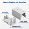 iwillink 1-Port RJ45 Keystone Surface Mount Outlet Box, White, 5-Pack view 2