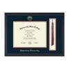 Framerly - Pepperdine University 11" w x 8.5" h Tassel Diploma Frame - Fits a bachelor's and master's - Gold Embossed Tassel & Cord Diploma Frame - Black Moulding with Navy and Orange Matting view 1