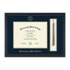 Framerly - University of West Florida 11" w x 8.5" h Tassel Diploma Frame - Fits a bachelor's, master's and phd - Gold Embossed Tassel & Cord Diploma Frame - Black Moulding with Navy and Gold Matting view 1