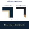 Framerly - University of West Florida 11" w x 8.5" h Tassel Diploma Frame - Fits a bachelor's, master's and phd - Gold Embossed Tassel & Cord Diploma Frame - Black Moulding with Navy and Gold Matting view 4