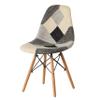 Fabulaxe Modern Black and White Patchwork Fabric Dining Chairs Set of 2, Wooden Legs, Kitchen Dining Room Chairs, Small Dinner Table Chairs, Sillas para Comedor, Farmhouse Kitchen Chairs view 1