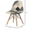 Fabulaxe Modern Black and White Patchwork Fabric Dining Chairs Set of 2, Wooden Legs, Kitchen Dining Room Chairs, Small Dinner Table Chairs, Sillas para Comedor, Farmhouse Kitchen Chairs view 2