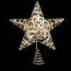 10" Metal Glittered Silver Star Tree Topper view 1