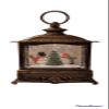 Gerson 10 Inch Lighted Water Lantern Snow Globe w/Continuous Swirling Glitter Snowman Family Scene view 4