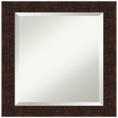 Amanti Art Bronze Wall Mirror 24x20 William Mottled Bronze Narrow Rectangle Bathroom Mirror for Wall Decor Living Room, Small Casual Frame, Hangs Horizonally and Vertically, Bathroom Decor, Beveled