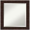 Amanti Art Bronze Wall Mirror 24x20 William Mottled Bronze Narrow Rectangle Bathroom Mirror for Wall Decor Living Room, Small Casual Frame, Hangs Horizonally and Vertically, Bathroom Decor, Beveled view 1