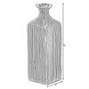 8 inch Tall Grey Striped Square Table Centerpiece Flower Vase Display Modern Home Decor Accent Stylish Elegant Ornamental Accessory Floral Arrangement Holder Living Room Dining Room Kitchen Decoration view 4