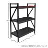 3 Shelf Bookcase - Console Table or Storage Shelf with Carbon Fiber Texture Finish and K Shaped Legs by Lavish Home (Black) view 3