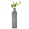 11.5 inch Tall Grey Striped Square Table Centerpiece Flower Vase Modern Home Decor Accent Stylish Elegant Ornamental Accessory Floral Arrangement Holder Living Room Dining Room Kitchen Decoration view 1
