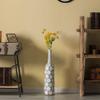 Decorative Contemporary Floor Vase White Carved Divot Bubble Design with Tall Neck, 26 Inch view 2