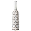 Decorative Contemporary Floor Vase White Carved Divot Bubble Design with Tall Neck, 26 Inch view 3