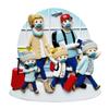 3D Airport Masked Family of 5 Christmas Ornament 2025 Personalized Family Christmas Ornaments 2025 | Airplane Personalized Tree Ornaments Customizable Gifts Holiday Vacation Travel of Five Ornament view 1