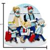 3D Airport Masked Family of 5 Christmas Ornament 2025 Personalized Family Christmas Ornaments 2025 | Airplane Personalized Tree Ornaments Customizable Gifts Holiday Vacation Travel of Five Ornament view 3
