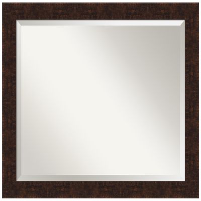 Amanti Art Bronze Wall Mirror 26x32 William Mottled Bronze Narrow Rectangle Bathroom Mirror for Wall Decor Living Room, Large Casual Frame, Hangs Horizonally and Vertically, Bathroom Decor, Beveled