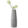 9 inch Tall Grey Striped Round Table Centerpiece Flower Vase Display Modern Home Decor Accent Stylish Elegant Ornamental Accessory Floral Arrangement Holder Living Room Dining Room Kitchen Decoration view 1