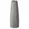 9 inch Tall Grey Striped Round Table Centerpiece Flower Vase Display Modern Home Decor Accent Stylish Elegant Ornamental Accessory Floral Arrangement Holder Living Room Dining Room Kitchen Decoration view 3