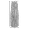 9 inch Tall Grey Striped Round Table Centerpiece Flower Vase Display Modern Home Decor Accent Stylish Elegant Ornamental Accessory Floral Arrangement Holder Living Room Dining Room Kitchen Decoration view 4