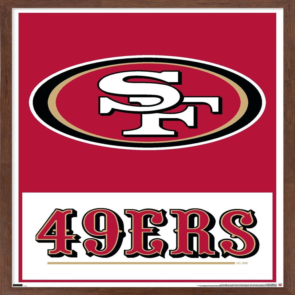 NFL San Francisco 49ers - Logo 21 Wall Poster, 34L" x 22.4W", Mahogany Framed Version