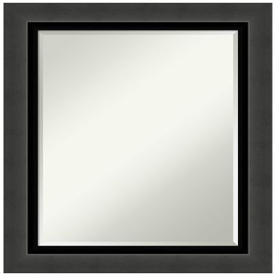 Amanti Art Black Wall Mirror 29x23 Tuxedo Black Rectangle Bathroom Mirror for Wall Decor Living Room, Medium Casual Frame, Hangs Horizonally and Vertically, Bathroom Decor, Beveled Edge