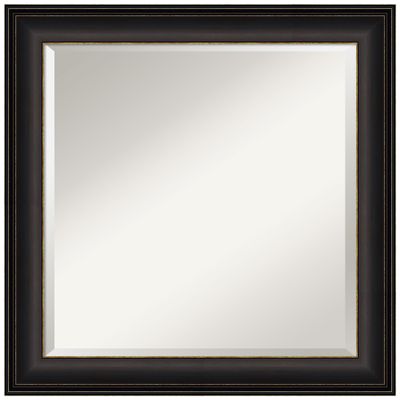 Amanti Art Bronze Wall Mirror 25x25 Trio Oil Rubbed Bronze Square Bathroom Mirror for Wall Decor Living Room, Medium Traditional Frame, Hangs Horizonally and Vertically, Bathroom Decor, Beveled Edge