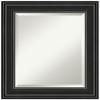 Amanti Art Black Wall Mirror 26x22 Ridge Black Rectangle Bathroom Mirror for Wall Decor Living Room, Small Traditional Frame, Hangs Horizonally and Vertically, Bathroom Decor, Beveled Edge view 1