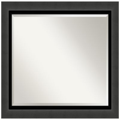 Amanti Art Black Wall Mirror 27x33 Tuxedo Black Rectangle Bathroom Mirror for Wall Decor Living Room, Large Casual Frame, Hangs Horizonally and Vertically, Bathroom Decor, Beveled Edge