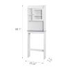 Noskatu Over The Toilet Bathroom Cabinet Free Standing Toilet Rack with Adjustable Shelf Tall Bathroom Cabinet Home Space Saver Furniture White view 2