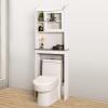 Noskatu Over The Toilet Bathroom Cabinet Free Standing Toilet Rack with Adjustable Shelf Tall Bathroom Cabinet Home Space Saver Furniture White view 4