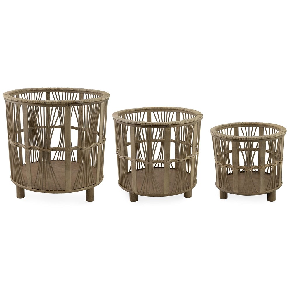 Boston International Woven Nesting Baskets, Set of 3, Natural