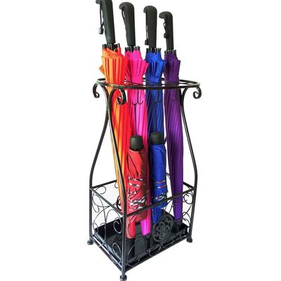 GAXQFEI Umbrella Stands Rack Umbrella Stand Hotel Lobby Home Wrought Iron Umbrella Umbrella Bucket Storage Bucket Floor- Standing Folding Umbrella Shelf Holder Stand