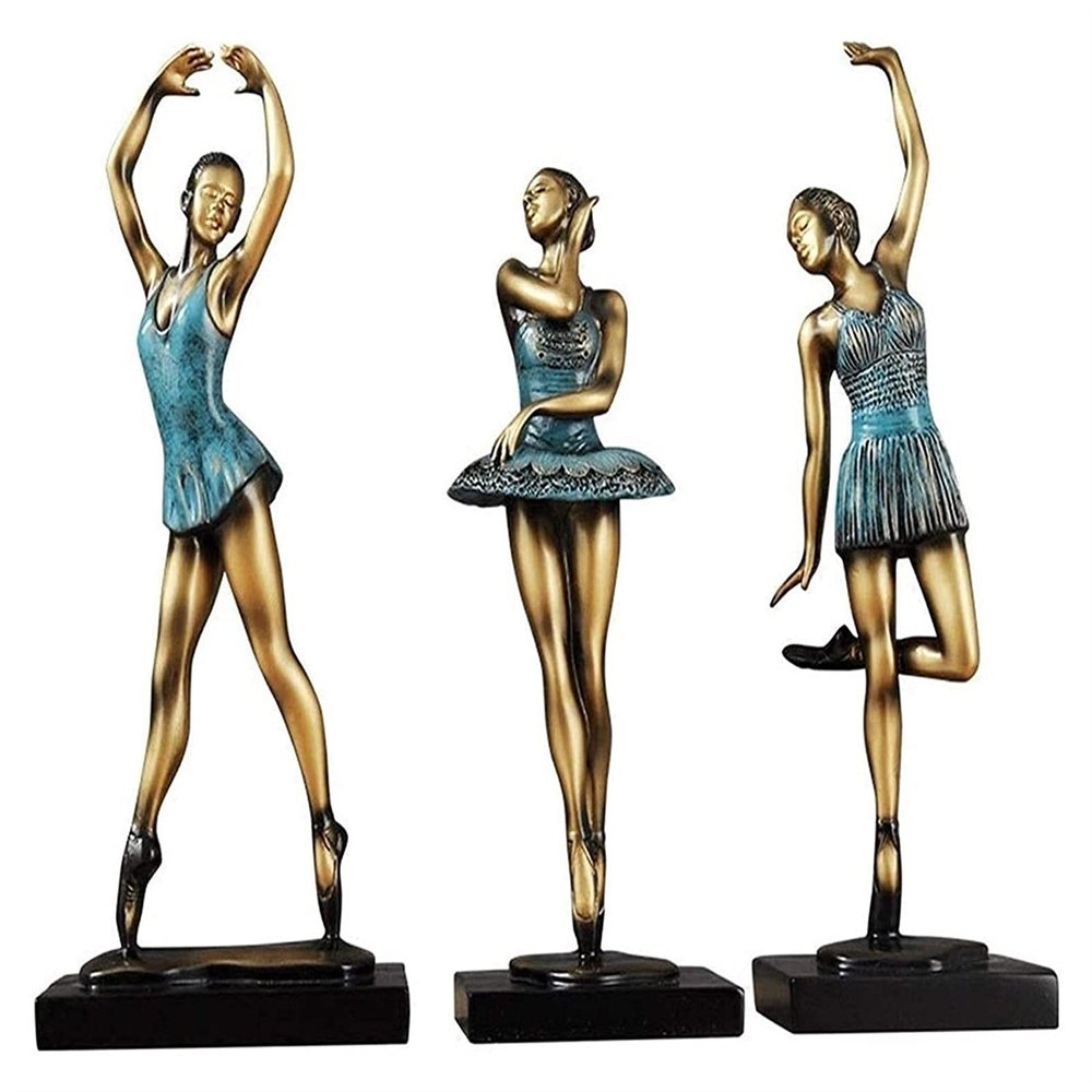 Sculpture Tabletop Statue Ballerina Handmade Statue Sculpture Home Decoration Living Room Decoration Decoration 3 Piece Set Art Figurines Crafts