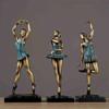 Sculpture Tabletop Statue Ballerina Handmade Statue Sculpture Home Decoration Living Room Decoration Decoration 3 Piece Set Art Figurines Crafts view 3