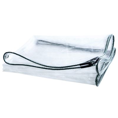 Xrdbfd Tarp Cover PVC Transparent, Waterproof Tarpaulin with Eyelets, Universal Heavy-Duty Protective Tarpaulin, Used for Garden Furniture, Plants, Balconies (Clear, 0.5mm),0.8x1.5m/2.6 * 4.9ft