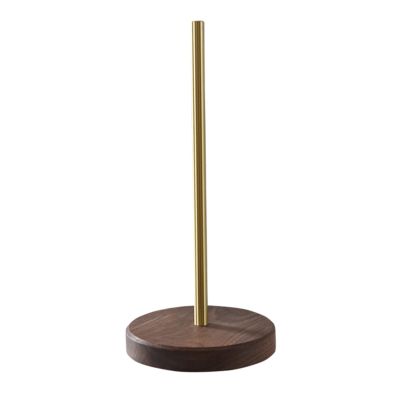 LIU- Countertop Paper Towel Holder Kitchen Vertical Roll Paper Dispenser with Non-slip Wooden Base