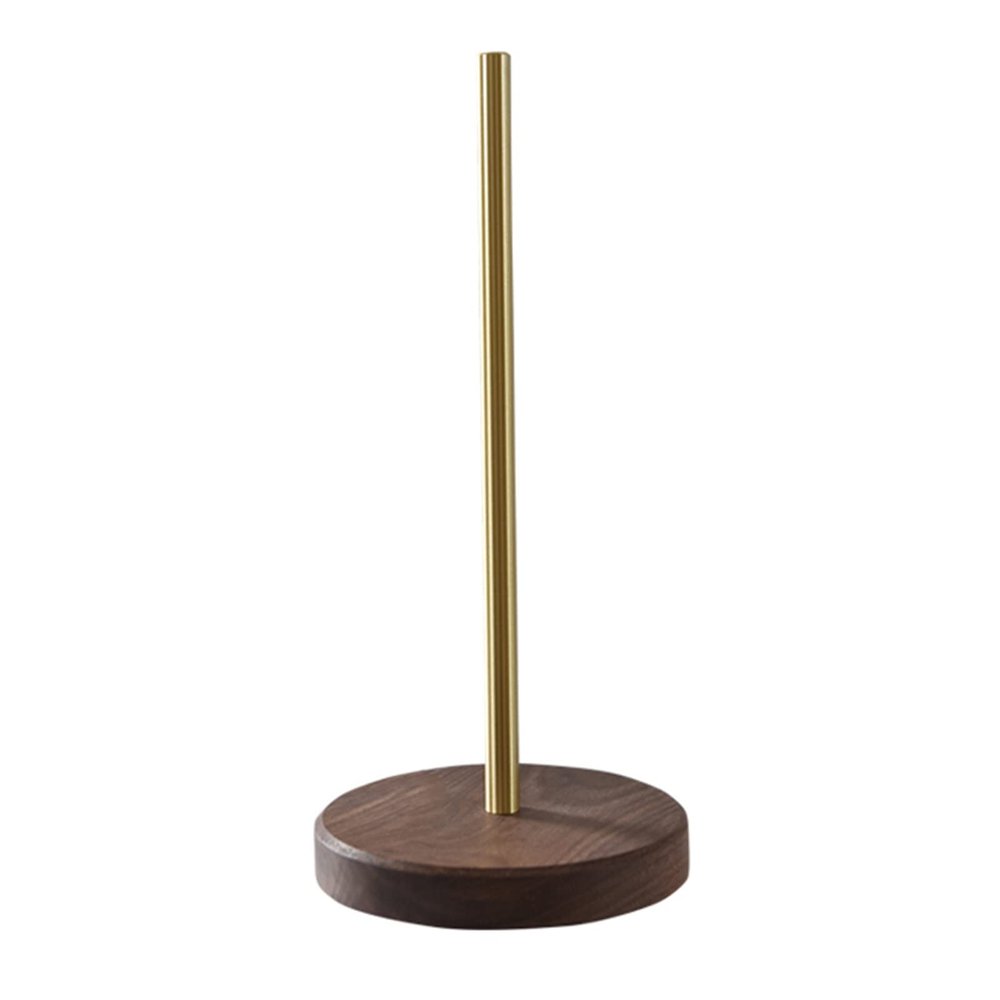 LIU- Countertop Paper Towel Holder Kitchen Vertical Roll Paper Dispenser with Non-slip Wooden Base