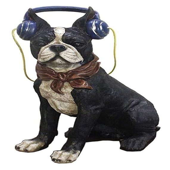 HongLianRiven Sculpture Tabletop Statue Decorative Cool Dog Statue Animal Sculpture French Bulldog Crafts Model Puppy Statuette Few Sentences Decoration Gifts