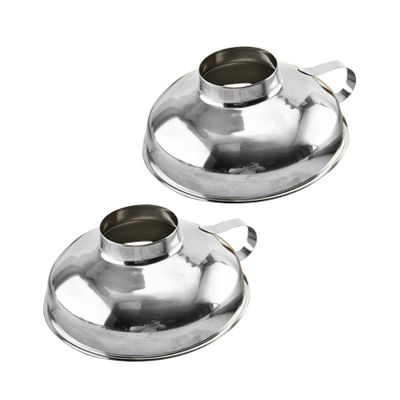 Yardwe 2pcs Mayonnaise Funnel Pickle Strainer Kitchen Canning Funnel Metal Wide Mouth Mini Watering Can Mini Food Glass Liquid Small Tools Stainless Steel