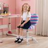 chairus Kids Desk Chair Faux Fur Small Study Chair for Teenage Girls, Adjustable Heart Shaped Kids Vanity Chair for Bedroom Reading Living Room, Cute Student Task Chair with White Foot, Rainbow view 2